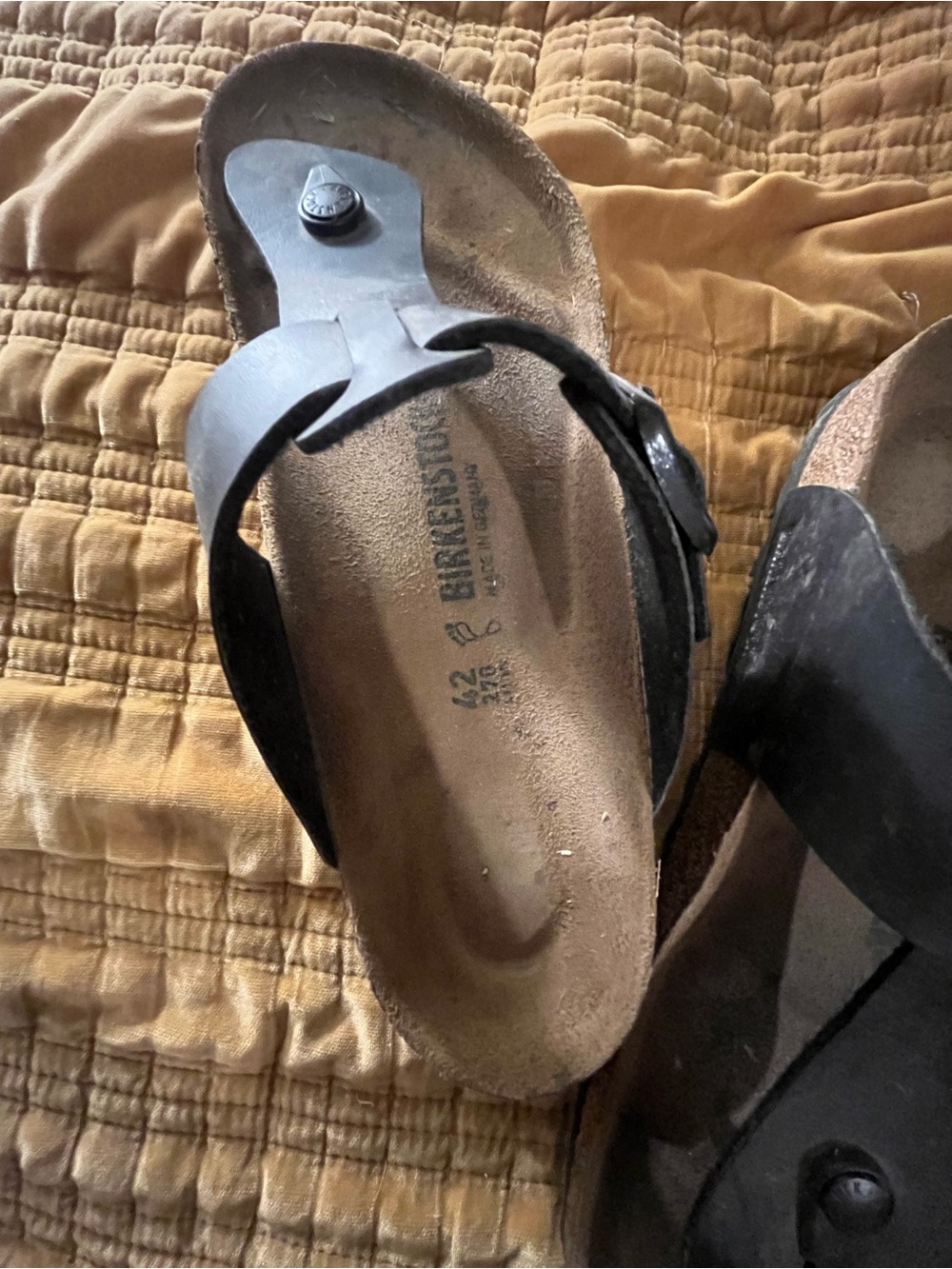 Birkenstock Black Leather Toe-Post Sandals - Picture 4 of 4